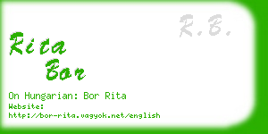 rita bor business card